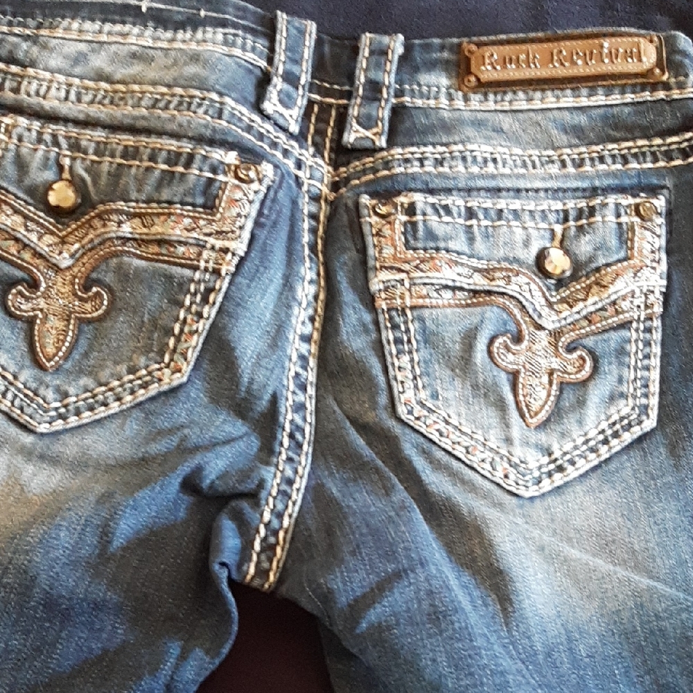 Rock Revival Embellished Blue Jeans